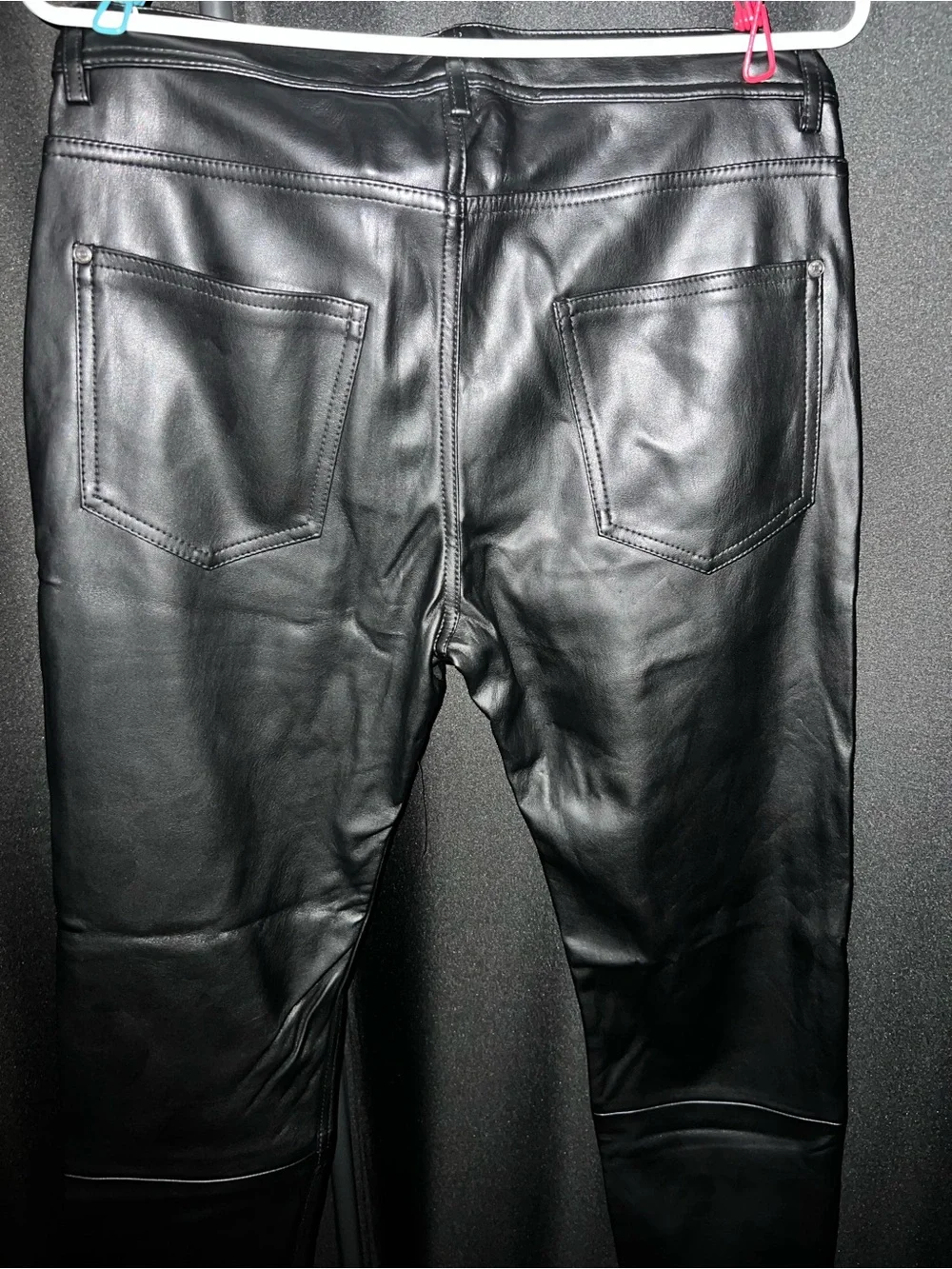 Black Faux Leather Men’s Pants